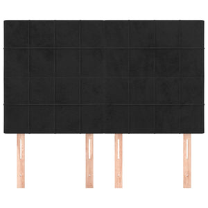 Kopfteil Schwarz 144x5x118/128 cm Samt