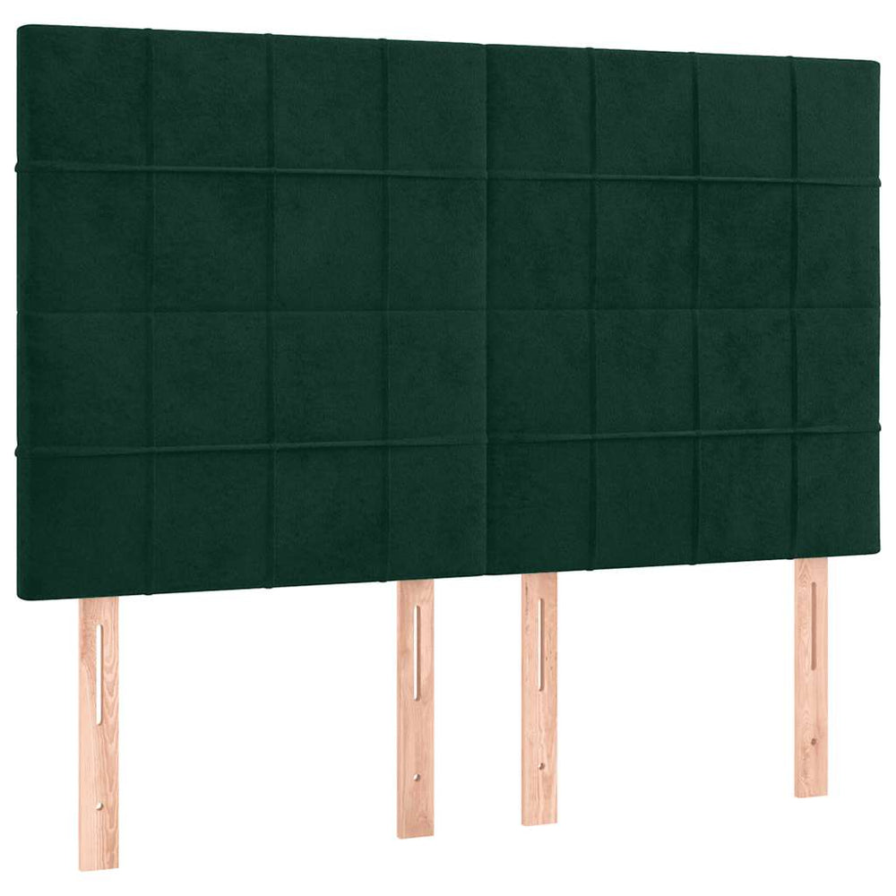 Kopfteil Dunkelgrün 144x5x118/128 cm Samt