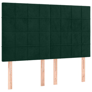 Kopfteil Dunkelgrün 144x5x118/128 cm Samt