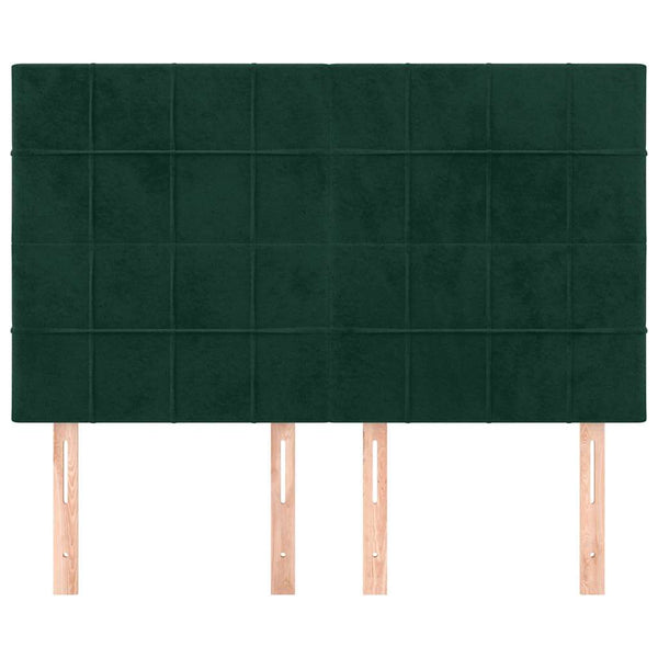 Kopfteil Dunkelgrün 144x5x118/128 cm Samt