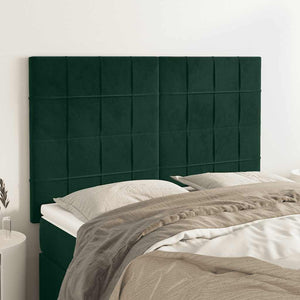 Kopfteil Dunkelgrün 144x5x118/128 cm Samt