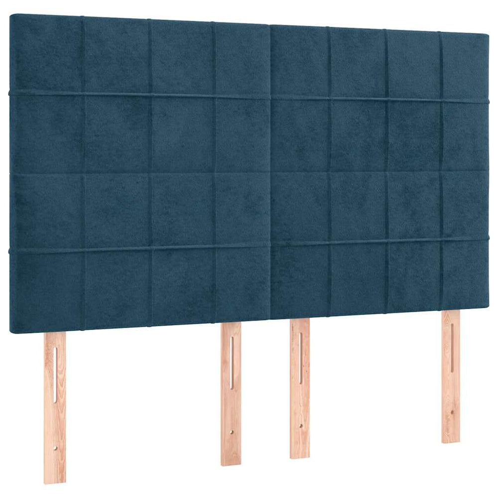 Kopfteil Dunkelblau 144x5x118/128 cm Samt