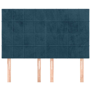 Kopfteil Dunkelblau 144x5x118/128 cm Samt