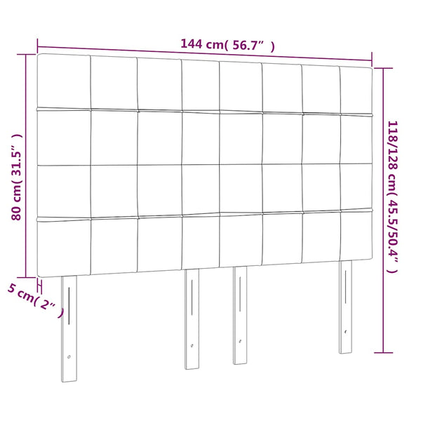 Kopfteil Dunkelblau 144x5x118/128 cm Samt