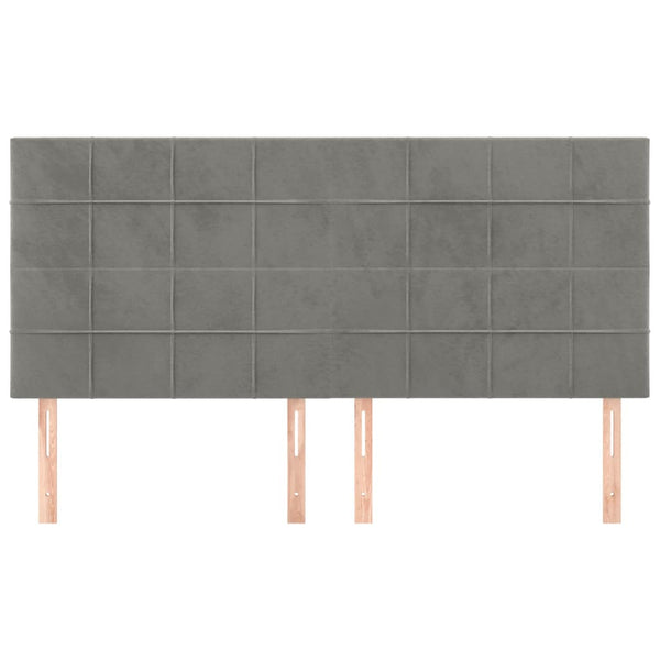Kopfteil Hellgrau 160 x 5 x 118/128 cm Samt