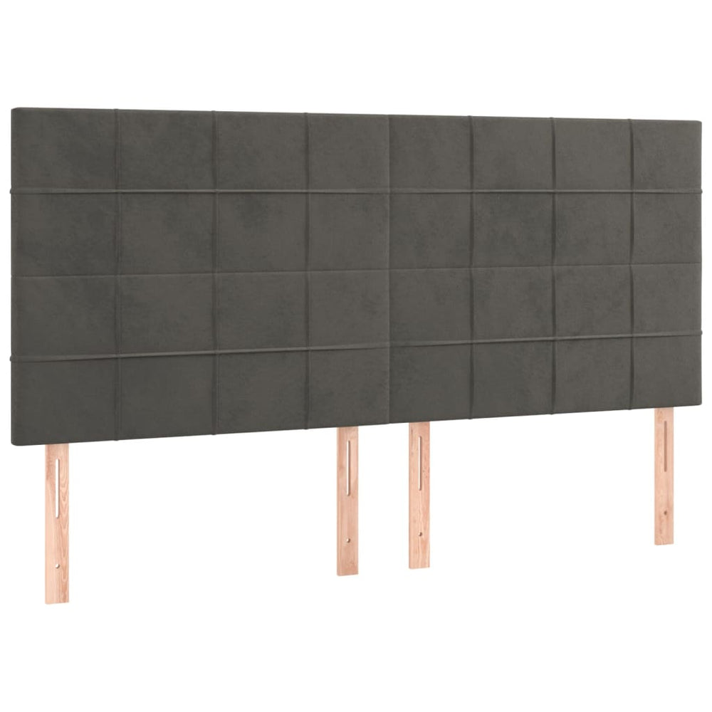 Kopfteil Dunkelgrau 160 x 5 x 118/128 cm Samt