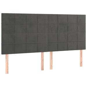 Kopfteil Dunkelgrau 160 x 5 x 118/128 cm Samt