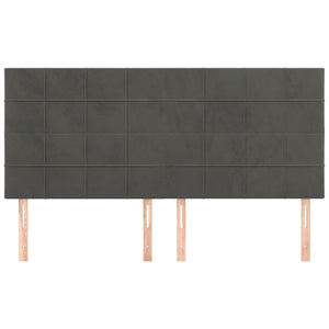 Kopfteil Dunkelgrau 160 x 5 x 118/128 cm Samt