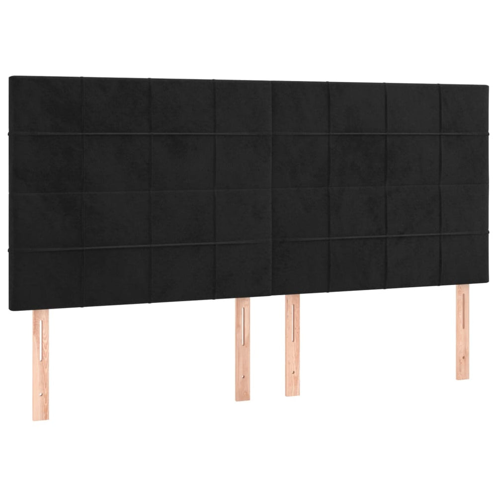 Kopfteil Schwarz 160x5x118/128 cm Samt
