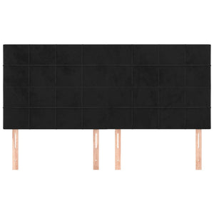 Kopfteil Schwarz 160x5x118/128 cm Samt