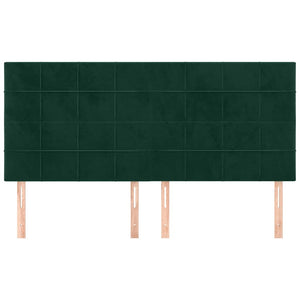 Kopfteil Dunkelgrün 160x5x118/128 cm Samt