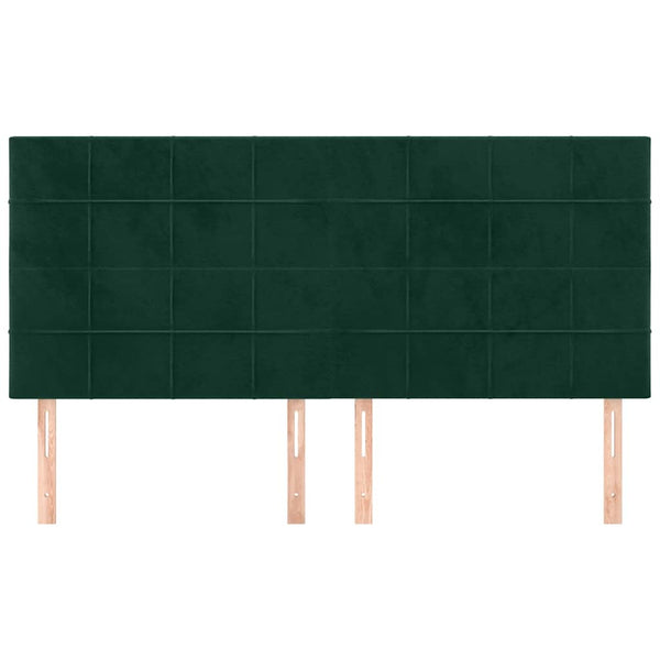 Kopfteil Dunkelgrün 160x5x118/128 cm Samt