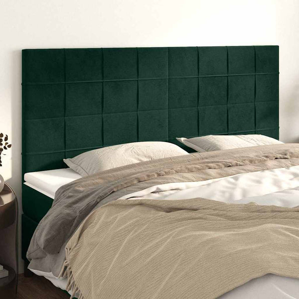 Kopfteil Dunkelgrün 160x5x118/128 cm Samt