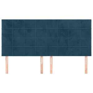 Kopfteil Dunkelblau 160 x 5 x 118/128 cm Samt