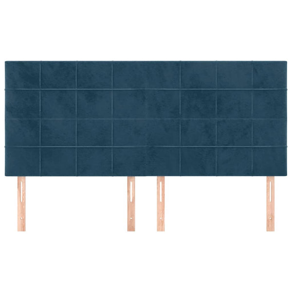 Kopfteil Dunkelblau 160 x 5 x 118/128 cm Samt