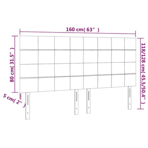 Kopfteil Dunkelblau 160 x 5 x 118/128 cm Samt