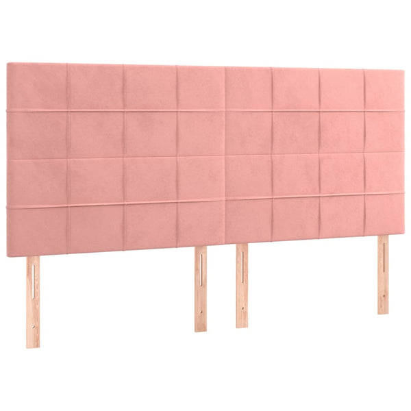 Kopfteil Rosa 160 x 5 x 118/128 cm Samt
