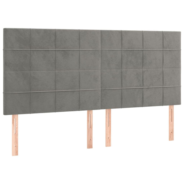 Kopfteil Hellgrau 180x5x118/128 cm Samt