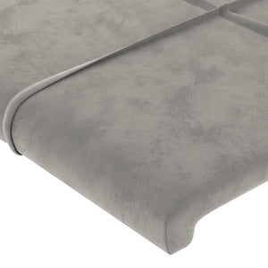 Kopfteil Hellgrau 180x5x118/128 cm Samt