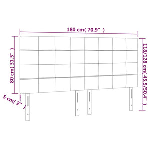 Kopfteil Hellgrau 180x5x118/128 cm Samt