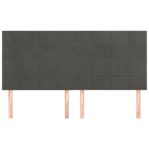 Kopfteil Dunkelgrau 180 x 5 x 118/128 cm Samt