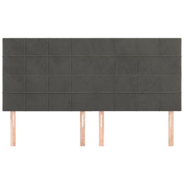 Kopfteil Dunkelgrau 180 x 5 x 118/128 cm Samt