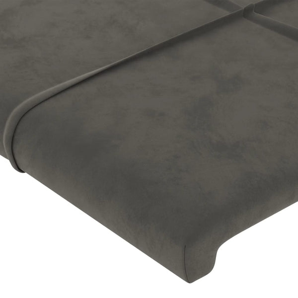 Kopfteil Dunkelgrau 180 x 5 x 118/128 cm Samt
