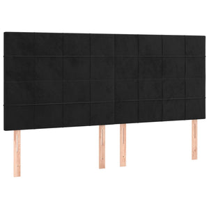 Kopfteil Schwarz 180x5x118/128 cm Samt
