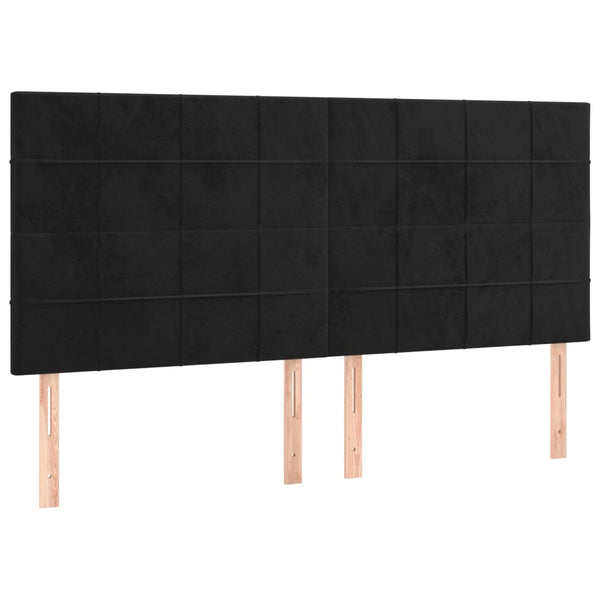 Kopfteil Schwarz 180x5x118/128 cm Samt