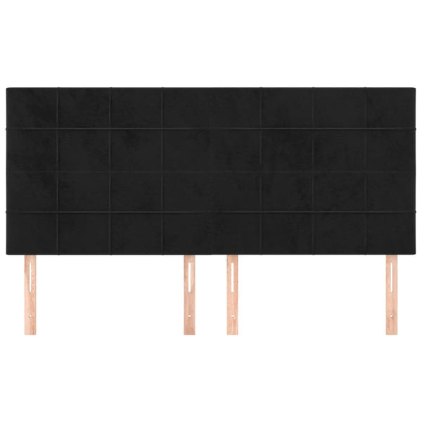 Kopfteil Schwarz 180x5x118/128 cm Samt