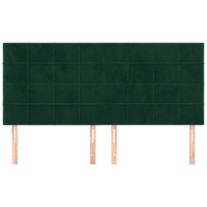 Kopfteil Dunkelgrün 180x5x118/128 cm Samt