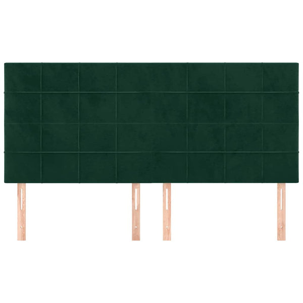 Kopfteil Dunkelgrün 180x5x118/128 cm Samt