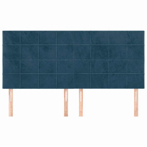 Kopfteil Dunkelblau 180x5x118/128 cm Samt