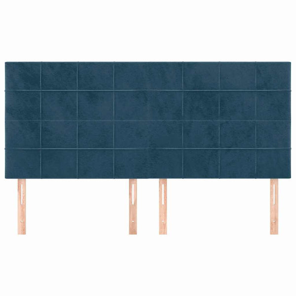 Kopfteil Dunkelblau 180x5x118/128 cm Samt
