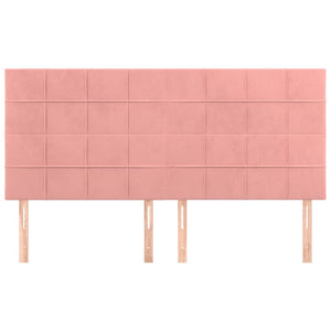 Kopfteil Rosa 180 x 5 x 118/128 cm Samt