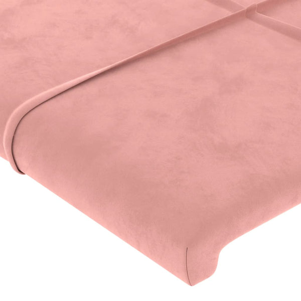 Kopfteil Rosa 180 x 5 x 118/128 cm Samt
