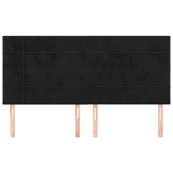 Kopfteil Schwarz 200 x 5 x 118/128 cm Samt