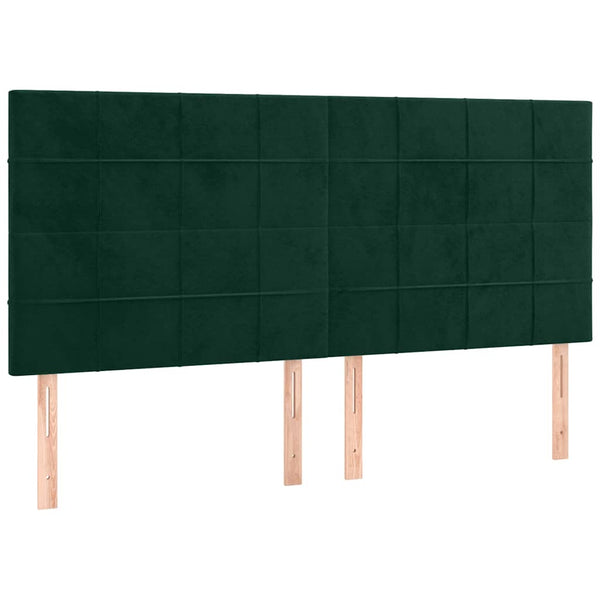 Kopfteil Dunkelgrün 200 x 5 x 118/128 cm Samt