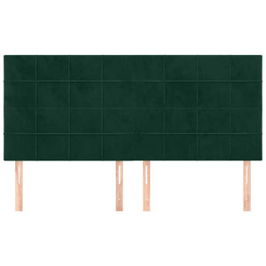 Kopfteil Dunkelgrün 200 x 5 x 118/128 cm Samt