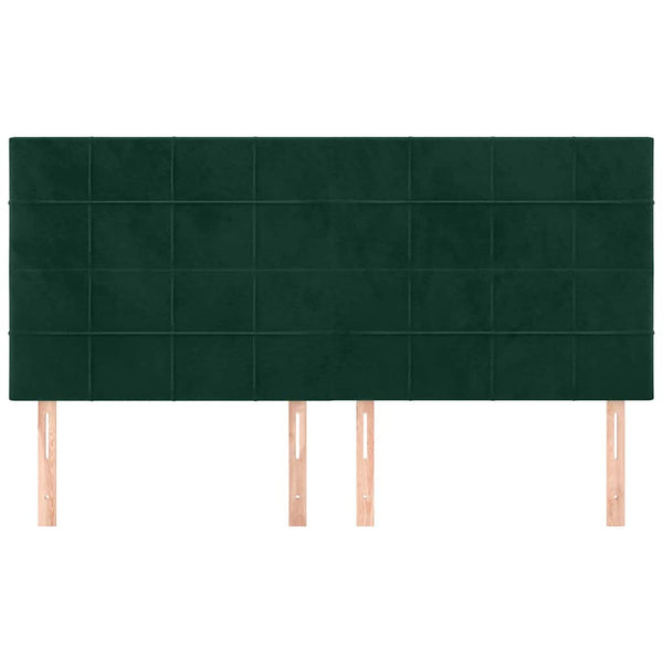 Kopfteil Dunkelgrün 200 x 5 x 118/128 cm Samt