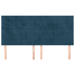 Kopfteil Dunkelblau 200 x 5 x 118/128 cm Samt