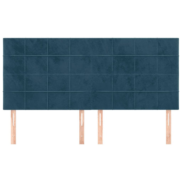 Kopfteil Dunkelblau 200 x 5 x 118/128 cm Samt