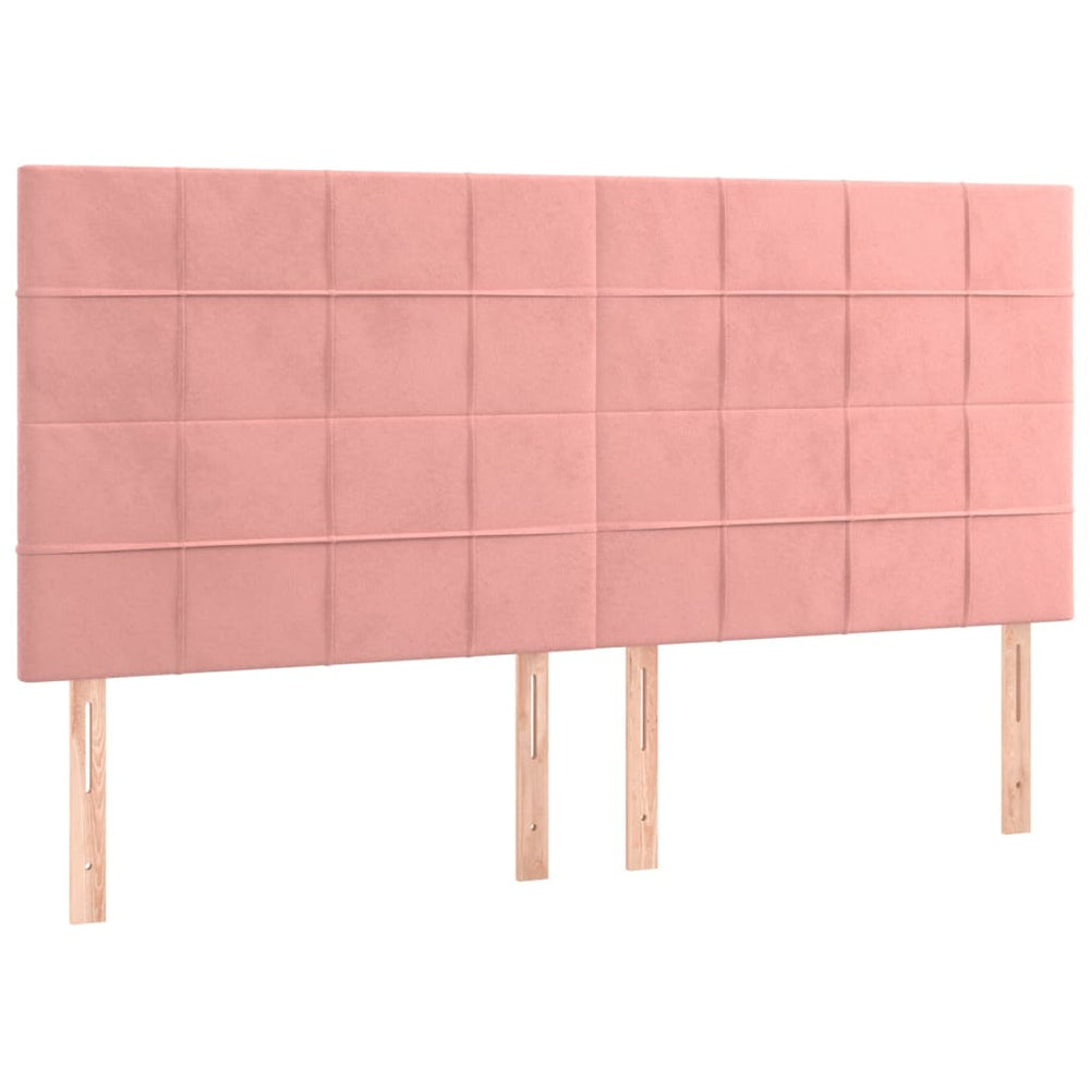 Kopfteil Rosa 200 x 5 x 118/128 cm Samt