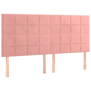 Kopfteil Rosa 200 x 5 x 118/128 cm Samt