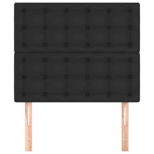 Kopfteil Schwarz 80x5x118/128 cm Kunstleder