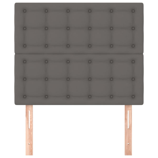 Kopfteil Grau 80x5x118/128 cm Kunstleder