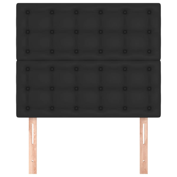 Kopfteil Schwarz 100x5x118/128 cm Kunstleder