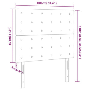 Kopfteil Schwarz 100x5x118/128 cm Kunstleder