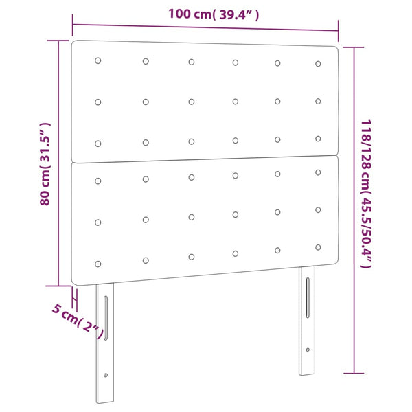 Kopfteil Creme 100x5x118/128 cm Kunstleder