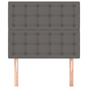 Kopfteil Grau 100x5x118/128 cm Kunstleder